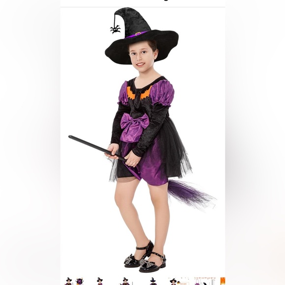New Witch Costume for Girls- Cute Toddler Witch Costume for Kids Halloween Witch - Picture 2 of 10